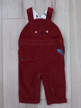 🔥4 for $20🔥Sergent Major Baby Overalls 6M 68cm Burgundy Corduroy Animal Face